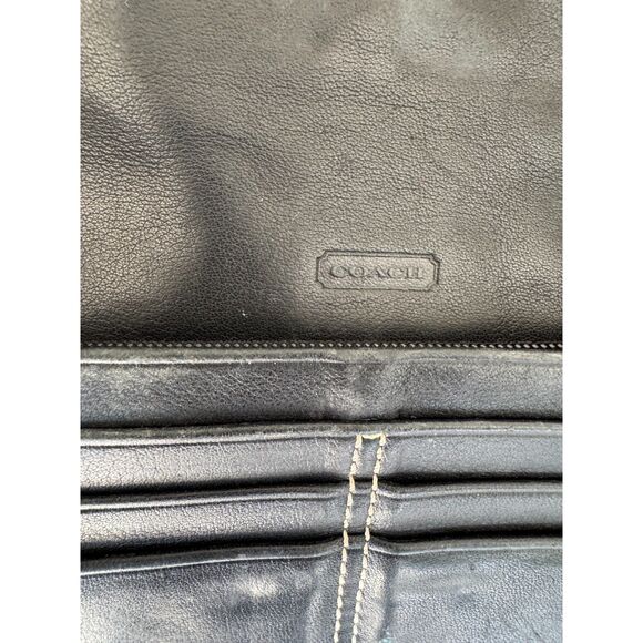 Y2K Coach Black Leather Wallet w/Equestrian Buckle - Unisex - Picture 9 of 9